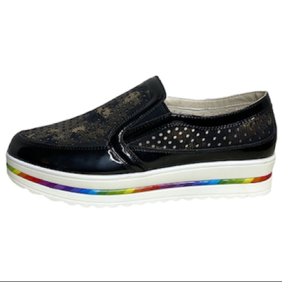 🏷️🏷️ Bundle 2/$12 or 3/$15🏷️🏷️ Luyi Obuwi Slip On Platform Shoe with Rainbow - Picture 1 of 12
